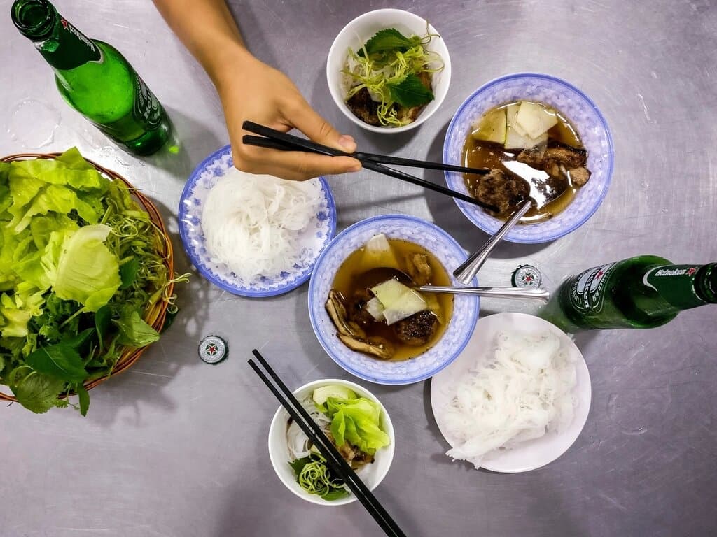 Bun cha met gegrild varkensvlees