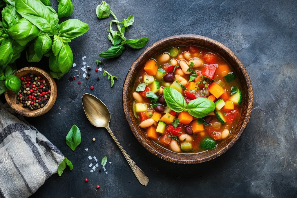 Minestrone soep met witte bonen
